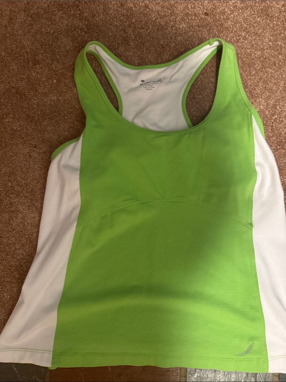 Exertek Active Racerback Tank Top - Lime Green White great  used condition XL